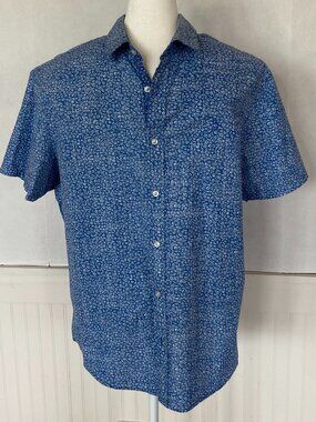 Men's Penguin Blue 100% cotton short Sleeve shirt Sz XL